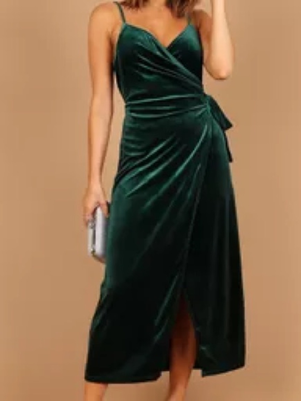 Petal & Pup | Dresses | Renarde Wrap Velvet Midi Dress - Emerald